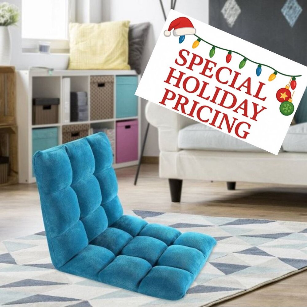 Microfiber Reclining Floor Chair, Gaming Sofa Chair, Adjustable, Cushioned -NEW!